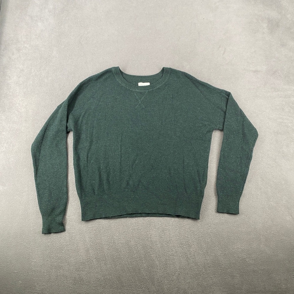 Thread & Supply Evergreen Waffle Knit Merino Wool Blend Sweater Small T140SWTS